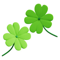 3D Clover Leaves Illustration