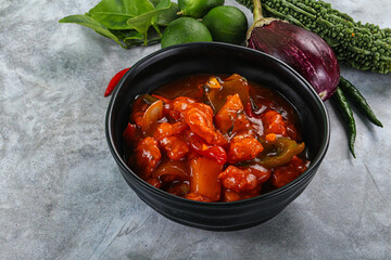 Chinese cuisine - Prawn sweet and sour sauce