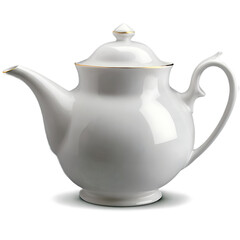 Delicate porcelain teapot, isolated on transparent background Transparent Background Images 