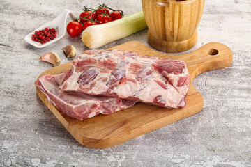 Raw pork ribs for barbecue