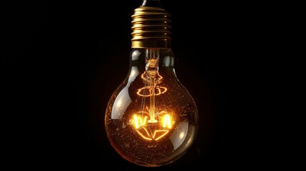 Lightbulb: A classic incandescent lightbulb glowing softly