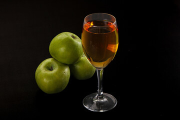 Fresh sweet natural apple juice