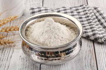 Wheat flour heap for bake