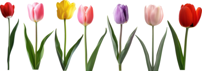 tulips isolated on white background