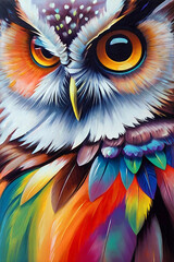 animal illustration in colorful oil painting style