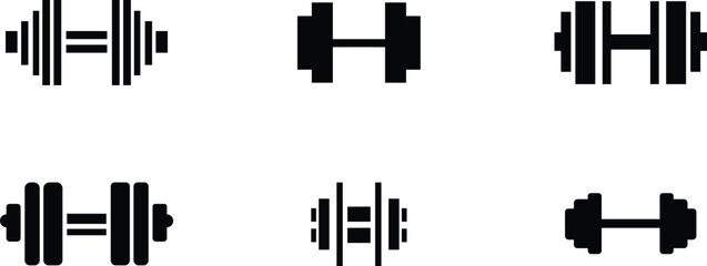 Fototapeta premium dumbell set for exercise vector image, icon logo design template, Trendy Style Hand Drawn Fitness Concept Vector, Gym, Fitness, Body Building. isolated on transparent background, used for Weight Loss.
