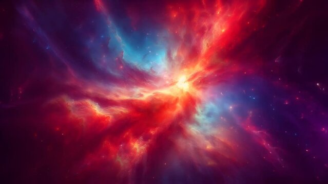a red and blue galaxy with stars. seamless looping 4K virtual video animation background