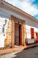 Colonial doorway in Santa Fe de Antioquia, Colombia, reflecting the region’s rich history and...