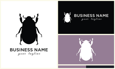 silhouette ladybug beetles logo template