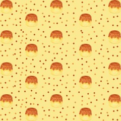 Dessert pudding  seamless pattern 