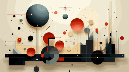 Obraz premium Flat vector illustration of a geometric pattern. 