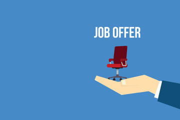 Job offer. Hand offering job vacancy.	