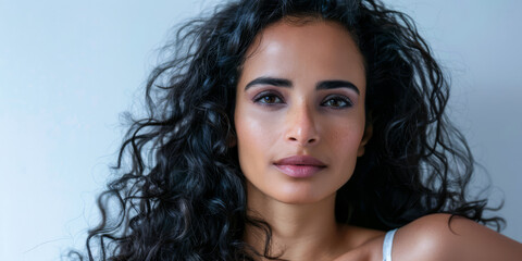 Naklejka premium Beauty portrait of a young middle eastern woman looking confidently at the camera