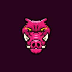 Pig vector illustration in esport logo style. perfect for gaming teams, mascots, icons, business logos, etc.