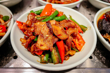 Chinese spicy stir-fried pork