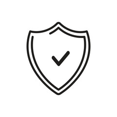 Shield icon line design template isolated