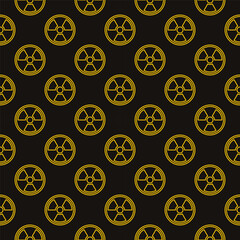 Radiation or Renewable Nuclear Energy vector thin line seamless pattern