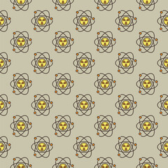 Radiation inside Atom vector colored seamless pattern