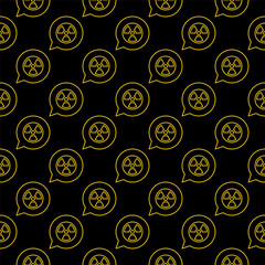 Speech Bubble with Round Radiation symbol vector thin line seamless pattern