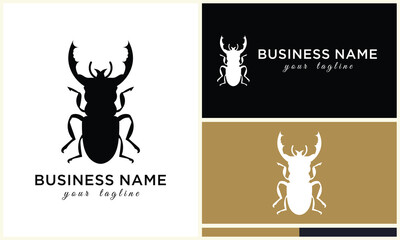 silhouette ladybug beetles logo template