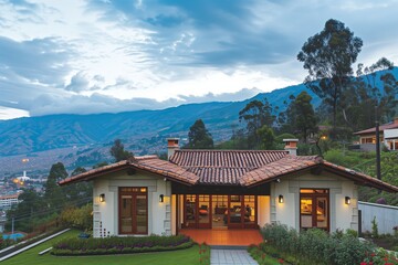 Fototapeta premium house in the mountainous village site