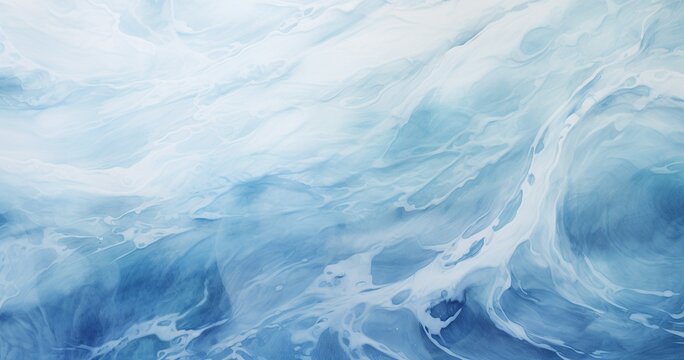 A beautifull photorealistic view of the sea surface, with waves breaking and splashing water