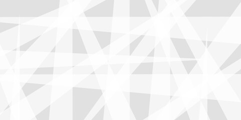 Fototapeta premium Abstract background with white and gray geometric style simple lines and corners. White background design with layers of textured white transparent material in triangle polygon technology concept.