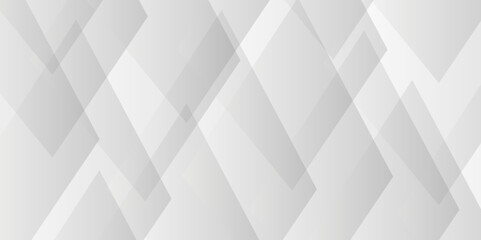 Fototapeta premium Abstract background with white and gray geometric style simple lines and corners. White background design with layers of textured white transparent material in triangle polygon technology concept.