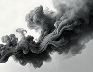 dark gray color smoke magic on white background - obrazy, fototapety, plakaty