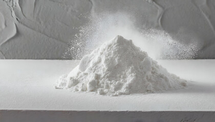 pile of a crystal clear white color powder with textures