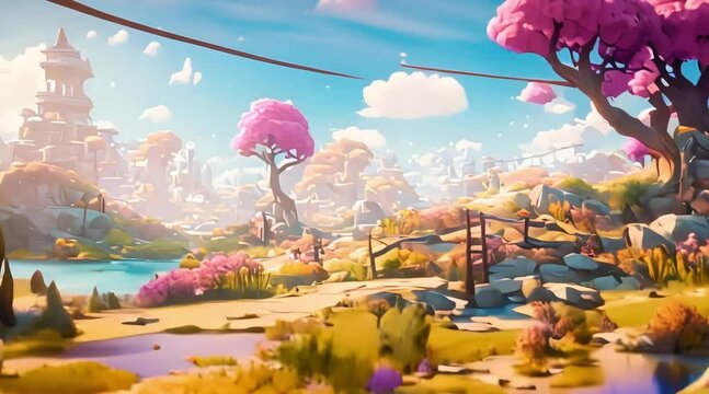 view open world art scene game concept