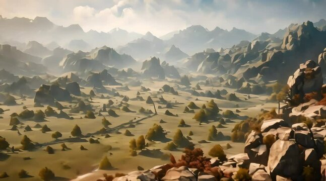 view open world art scene game concept