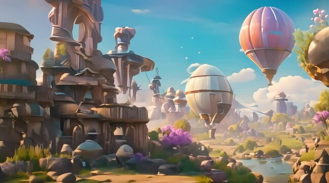 view open world art scene game concept