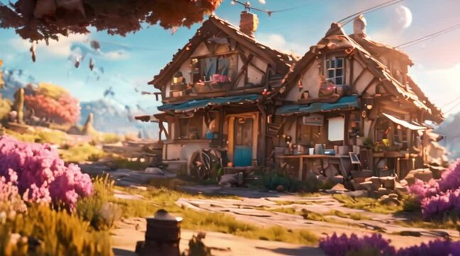view open world art scene game concept