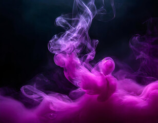 wonderful pink abstract smoke on dark background - obrazy, fototapety, plakaty