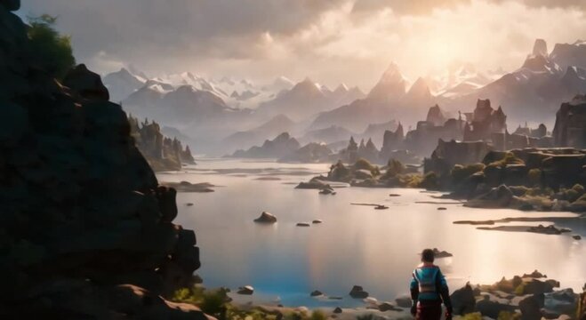 view open world art scene game concept