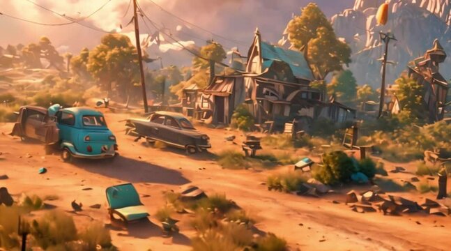 view open world art scene game concept