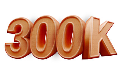 Celebration 300k followers social media banner with textured lettering style
