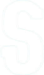 White alphabet letter S