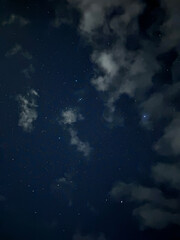 南半球のニューカレドニアのウベア島の星空（オリオン座と冬の大三角）