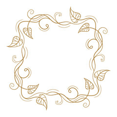 Vintage style floral square monogram frame with ivy stems decoration