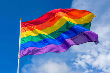  photo rainbow flag on white
