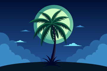 Palm tree the moon vector art illustration (17).svg, Palm tree the moon vector art illustration