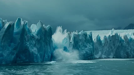 Foto op Canvas Icebergs in misty arctic waters. © Tomdv
