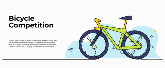 Vector illustration of Mountain bike. Modern flat in continuous line style.