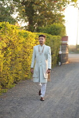 Groom in garden 