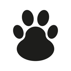 Dog paw print silhouette - obrazy, fototapety, plakaty