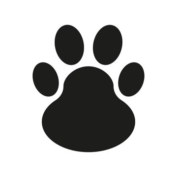 Dog paw print silhouette