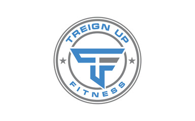 monogram letter TU fitness emblem logo design template