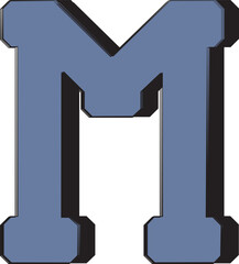 Cursive alphabet letter M